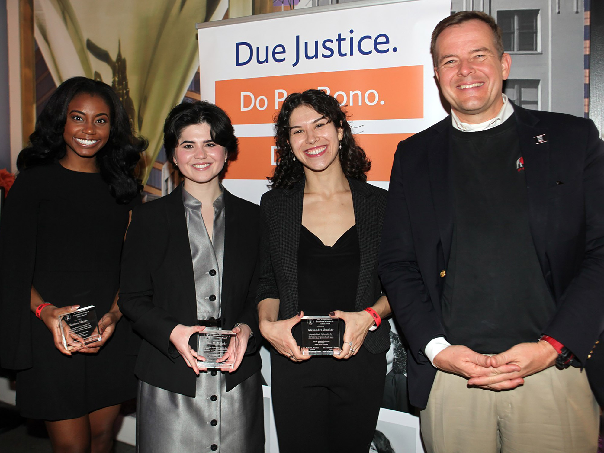 Dean Rutledge with students Hayes, McKnight and Smolyar